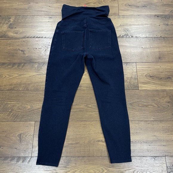 SPANX Mama Ankle Jean-ish Leggings Large Maternity Pant Blue Twilight Full Panel - Picture 7 of 11
